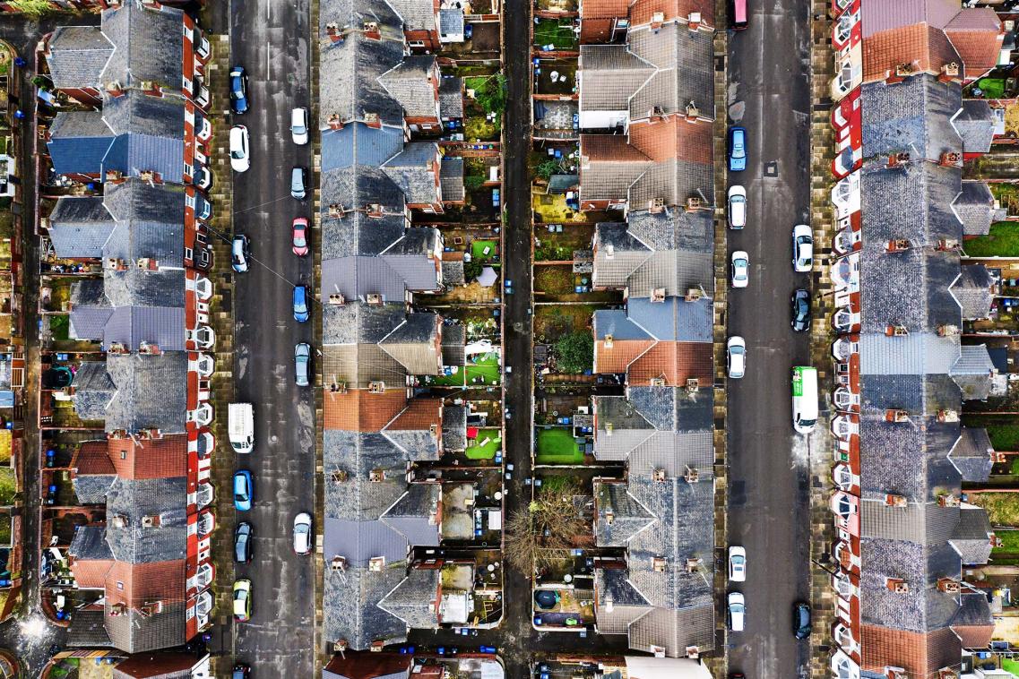 Aerial view of town