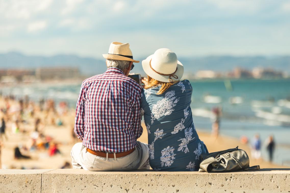 Two pensioners by the beach