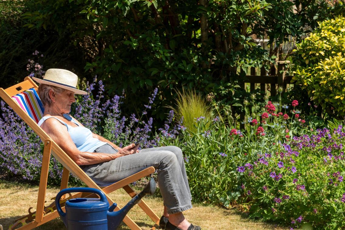 Pensioner in the garden