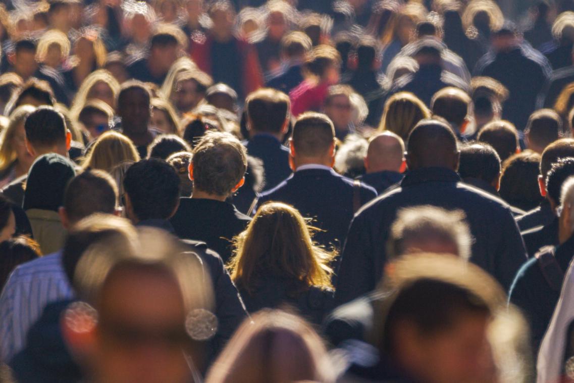 Crowd walking