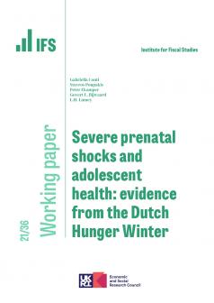 IFS WP2021/36 Severe prenatal shocks and adolescent health: evidence from the Dutch hunger winter