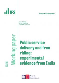 Public service delivery and free riding: experimental evidence from India
