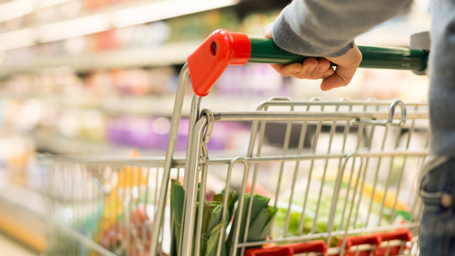 An image of a person pushing a shopping trolley