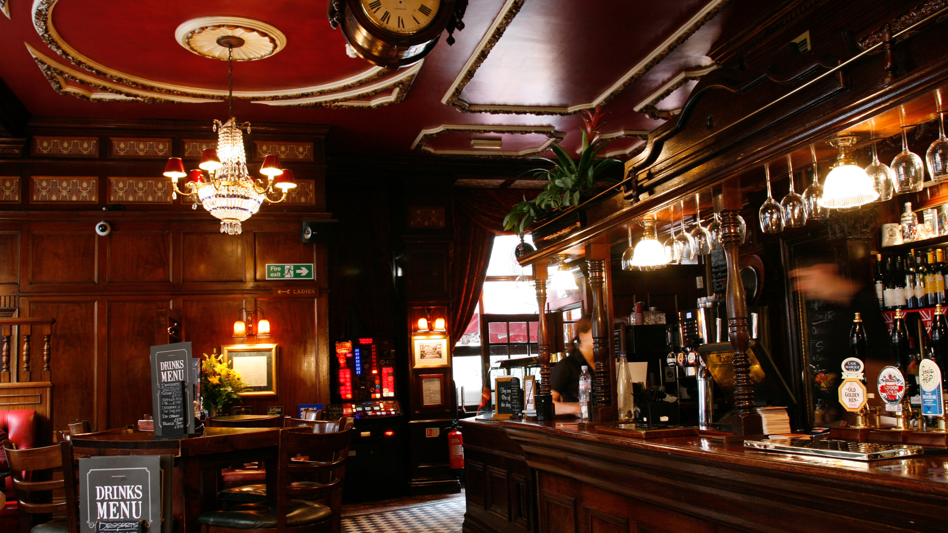 Inside a pub