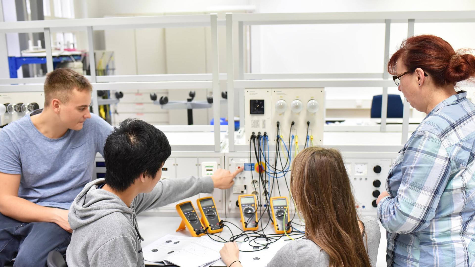 Young people in technical environment