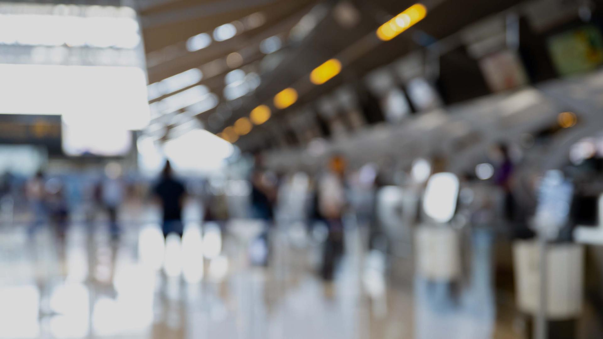 Arrivals area at an airport