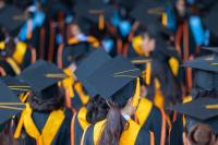 An image of students dressed for graduation