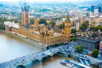A photo of the UK parliament from above