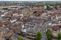 Arial view of a town