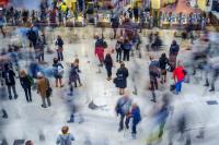 Crowd of commuters