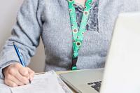 Person wearing lanyard