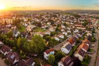 Aerial view of a town