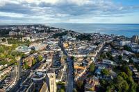 Seaside town from above