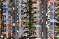 Aerial view of town