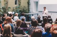 Teachers in a school meeting