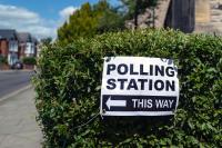 Polling station sign