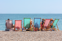 Family on beach