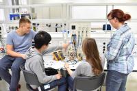 Young people in technical environment