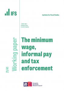 IFS WP2021/41 The minimum wage, informal pay and tax enforcement