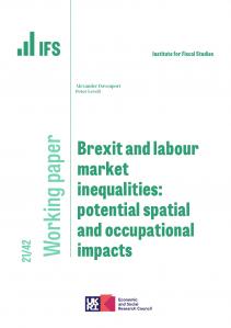 IFS WP2021/42 Brexit and labour market inequalities: potential spatial and occupational impacts