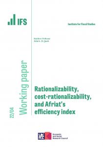 IFS WP2022/04 Rationalizability, cost-rationalizability, and Afriat’s efficiency index