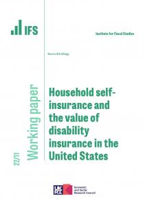 IFS WP2022/11 Household self-insurance and the value of disability insurance in the United States