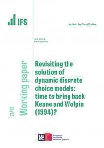 Revisiting the solution of dynamic discrete choice models: time to bring back Keane and Wolpin (1994)?