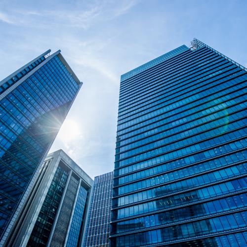 Image of tall glass buildings