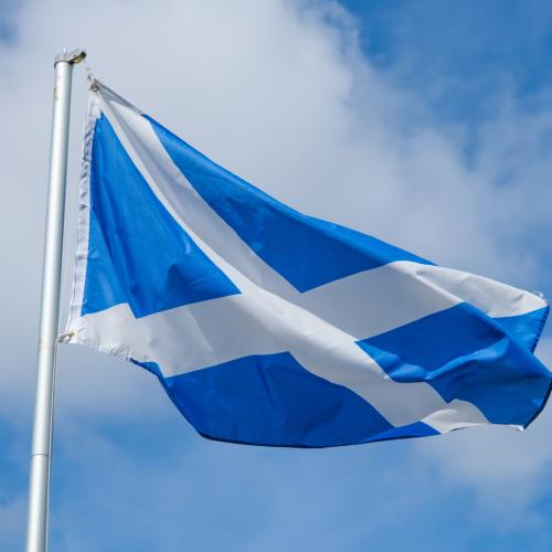 Scottish flag in the wind