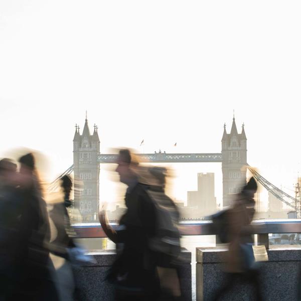 Commuters by Tower Bridge