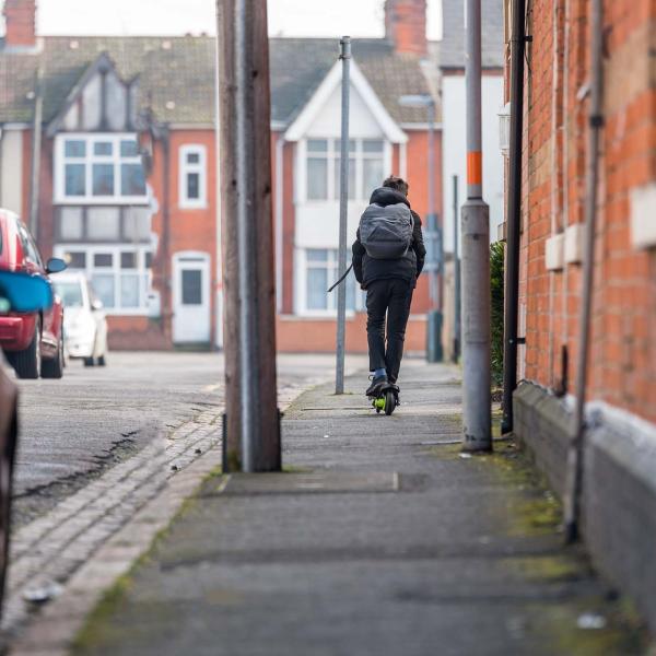 Teenager on scooter