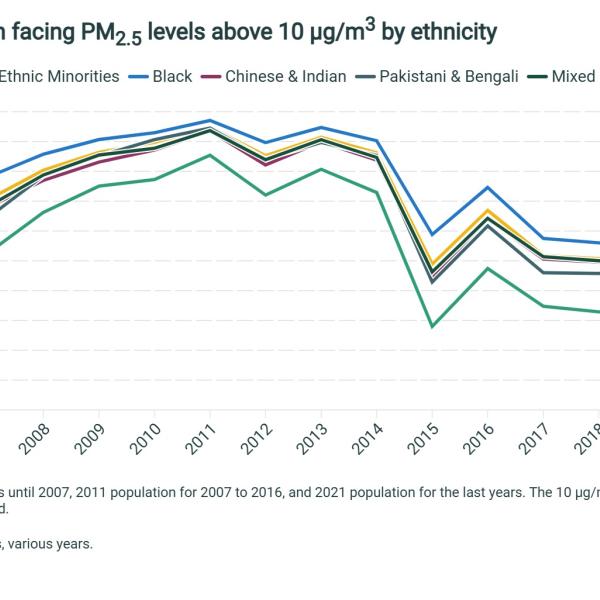 Share of population facing PM2.5 levels above 10 µg_m3, white and ethnic minorities