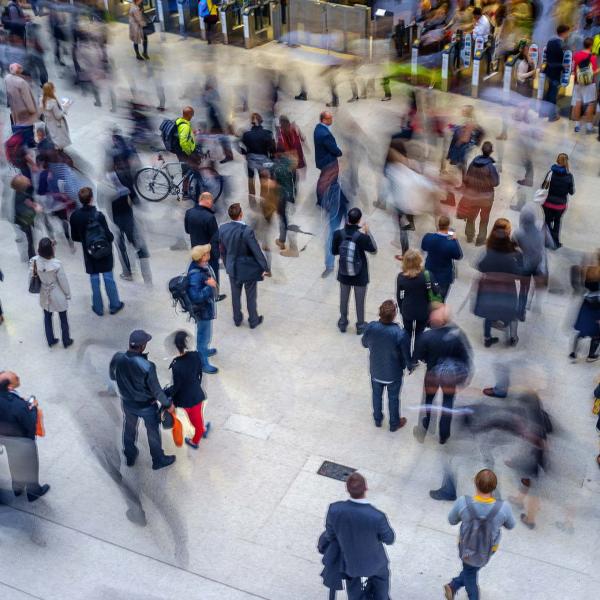 Train station crowd