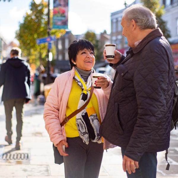 Older couple chatting