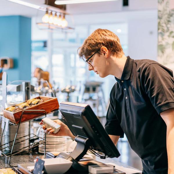 Teenager working till