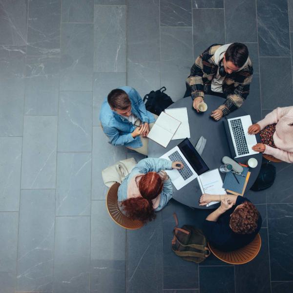 university students studying together