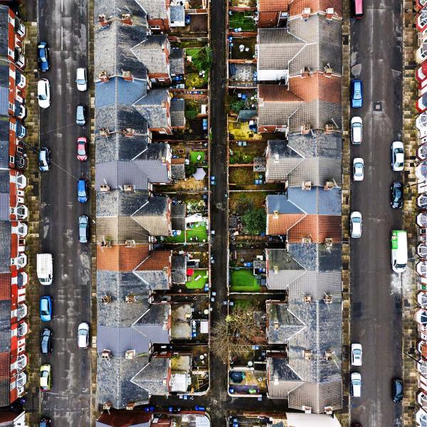 Aerial view of town