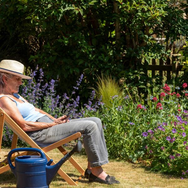 Pensioner in the garden