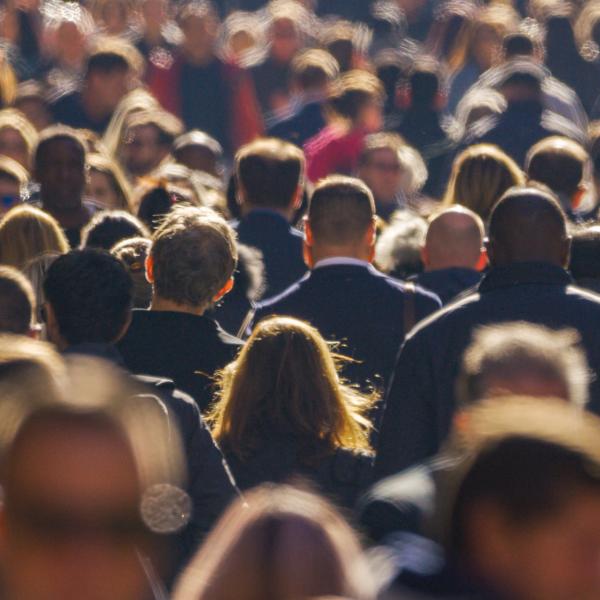 Crowd walking