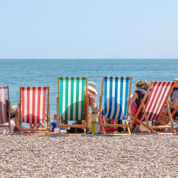 Family on beach