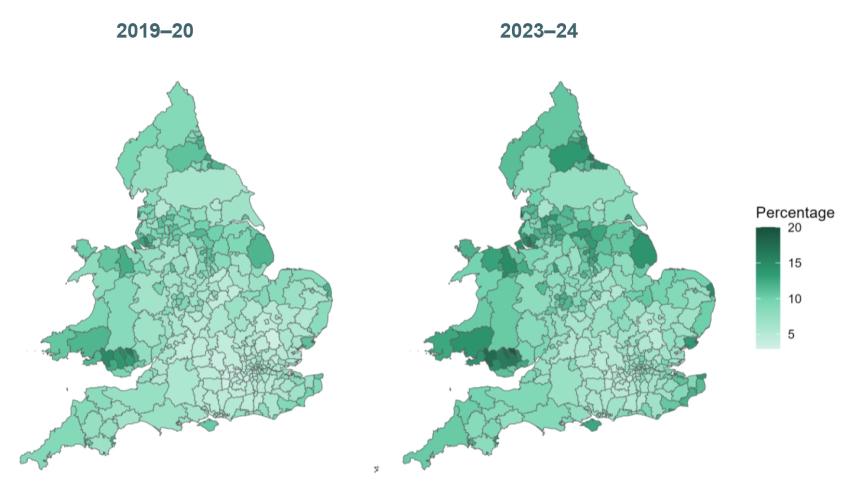 Figure A2. Share of working-age population claiming health-related benefits