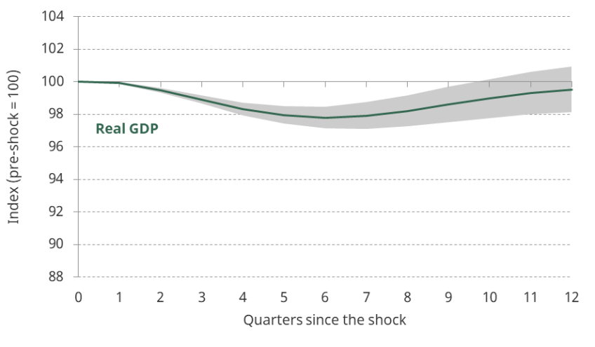 Panel B. Impact on real GDP