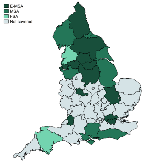 Figure 9.1. Map of strategic authorities in England (as of July 2026)