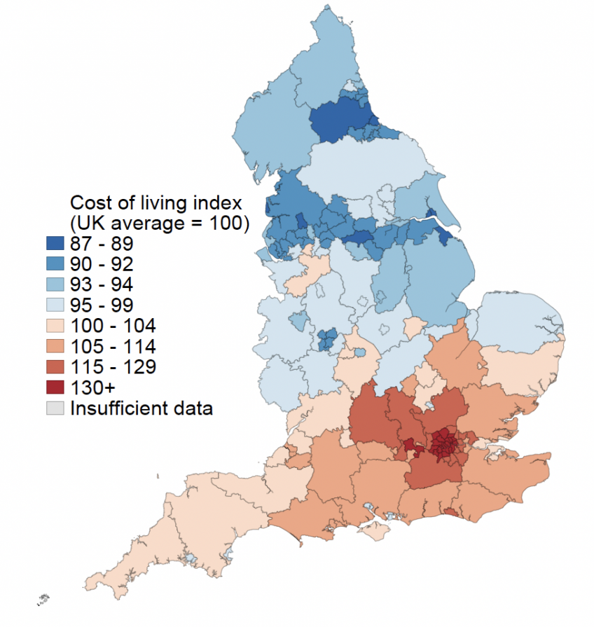 The impact of living costs on the returns to higher education